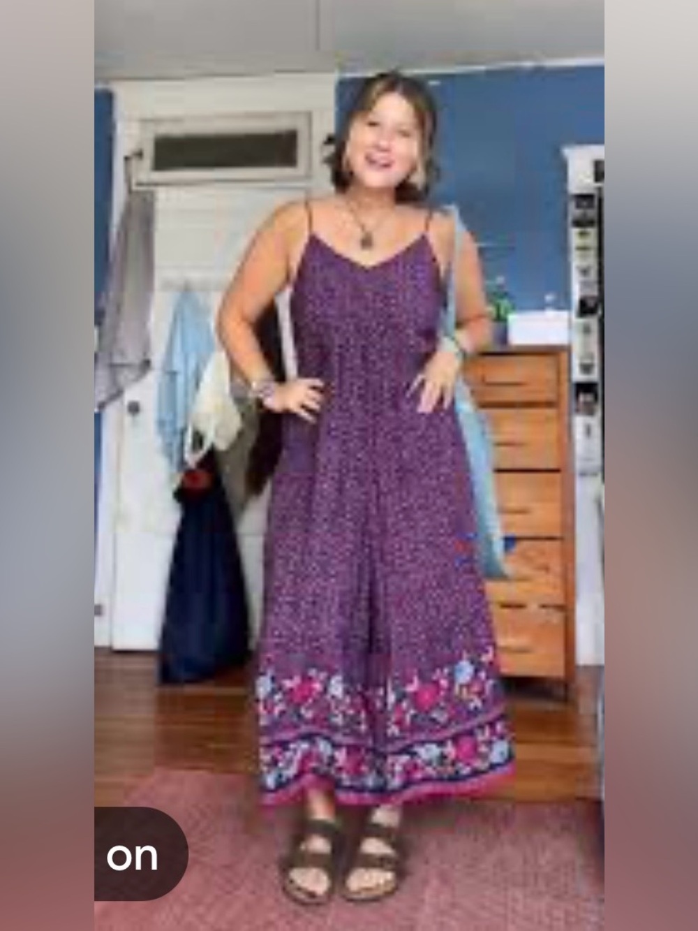 Natural life Boho Floral Wide-Leg Jumpsuit size s